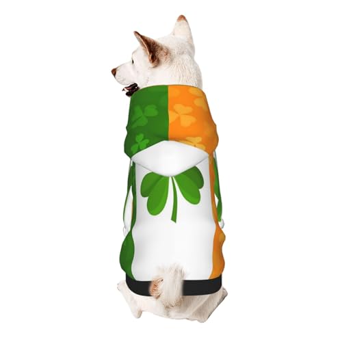 Hunde-Kapuzenpullover mit irischer Flagge, weiche und atmungsaktive Haustierkleidung für kleine bis große Hunde, stilvolle und bequeme Hundekleidung von HMBGFW