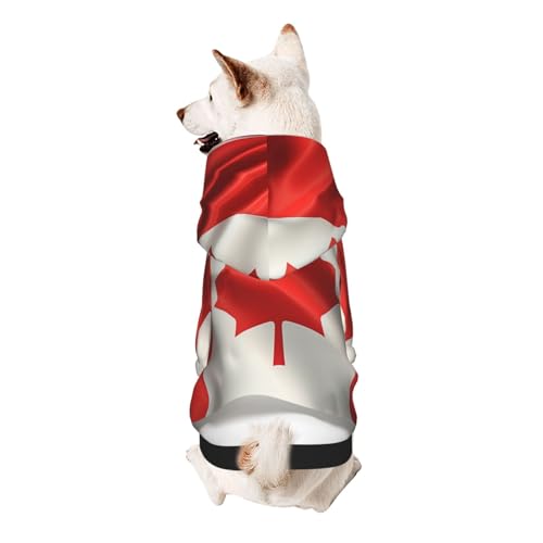 Hunde-Kapuzenpullover mit kanadischer Flagge, weiche und atmungsaktive Haustierkleidung für kleine bis große Hunde, stilvolle und bequeme Hundekleidung von HMBGFW