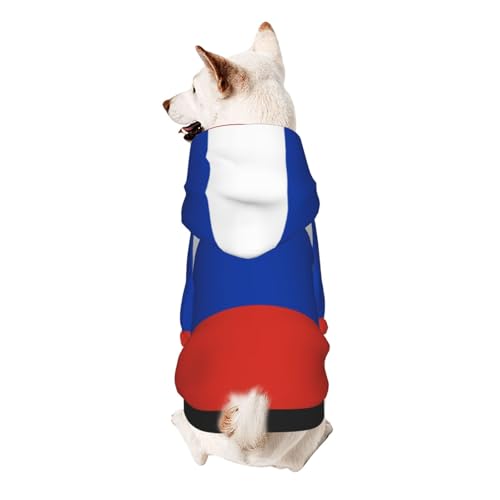 Hunde-Kapuzenpullover mit russischer Flagge, weiche und atmungsaktive Haustierkleidung für kleine bis große Hunde, stilvolle und bequeme Hundekleidung von HMBGFW
