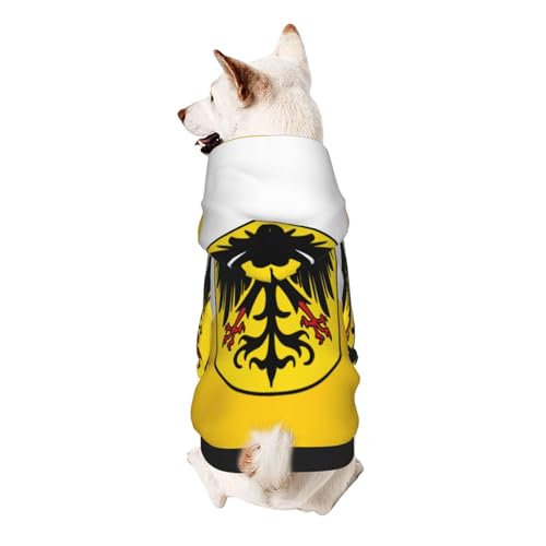 Hunde-Kapuzenpullover mit schlesischer Flagge, weiche und atmungsaktive Haustierkleidung für kleine bis große Hunde, stilvolle und bequeme Hundekleidung von HMBGFW