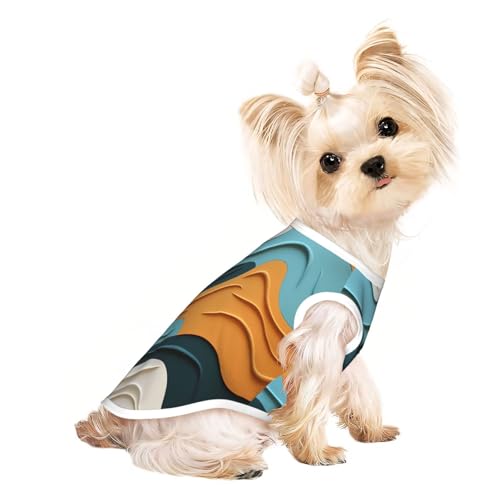 Hunde-T-Shirt für kleine Hunde, Mädchen, Jungen, geriffelte Wellen, Haustierpullover, Katzenkleidung, geeignet für kleine Haustiere von HMBGFW