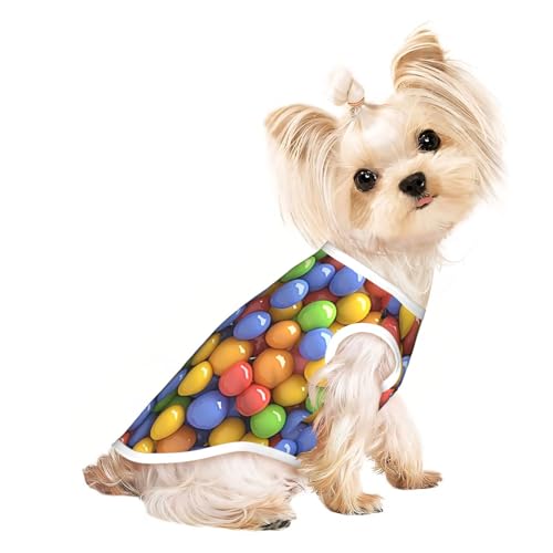 Hunde-T-Shirt mit buntem Ball-Puzzle, für kleine Hunde, Mädchen, Jungen. Haustier-Pullover, Katzenkleidung, geeignet für kleine Haustiere von HMBGFW