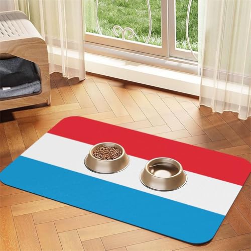 Hunde- und Katzenfuttermatte mit Flagge Luxemburg, wasserdicht und rutschfest, keine Flecken, schnell trocknende Hunde-Wasserspendermatte Hunde- und Katzenfuttermatte mit Flagge Luxemburg, wasserdicht und rutschfest, keine Flecken, schnell trocknende Hunde-Wasserspendermatte von HMBGFW