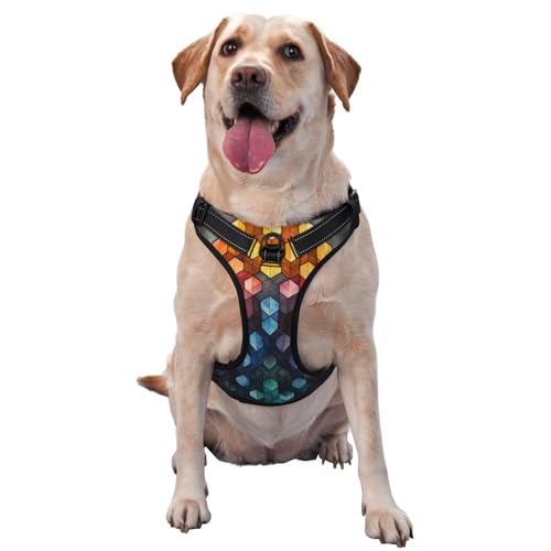 Hundegeschirr für kleine, mittelgroße und große Hunde, dreidimensionale Konstruktion, reflektierende Riemen, verstellbare Passform mit Schnellverschluss-Schnallen Hundegeschirr für kleine, mittelgroße und große Hunde, dreidimensionale Konstruktion, reflektierende Riemen, verstellbare Passform mit Schnellverschluss-Schnallen von HMBGFW
