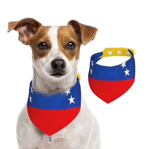 Hundehalstuch, Motiv: Flagge von Venezuela, waschbar, für kleine bis große Haustiere, Schal für Mädchen oder Jungen, Haustierzubehör Hundehalstuch, Motiv: Flagge von Venezuela, waschbar, für kleine bis große Haustiere, Schal für Mädchen oder Jungen, Haustierzubehör von HMBGFW