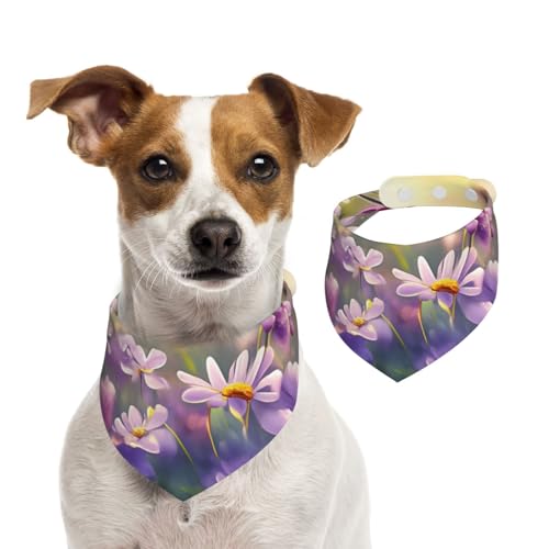 Hundehalstuch, Motiv: schöne Blumen, waschbar, für kleine bis große Haustiere, Schal für Mädchen oder Jungen, Haustierzubehör Hundehalstuch, Motiv: schöne Blumen, waschbar, für kleine bis große Haustiere, Schal für Mädchen oder Jungen, Haustierzubehör von HMBGFW