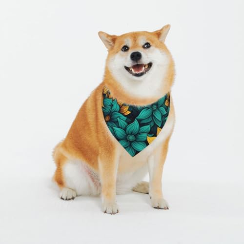 Hundehalstuch mit Sonnenblumen, waschbar, für kleine bis große Haustiere, Schal für Mädchen oder Jungen, Haustierzubehör Hundehalstuch mit Sonnenblumen, waschbar, für kleine bis große Haustiere, Schal für Mädchen oder Jungen, Haustierzubehör von HMBGFW