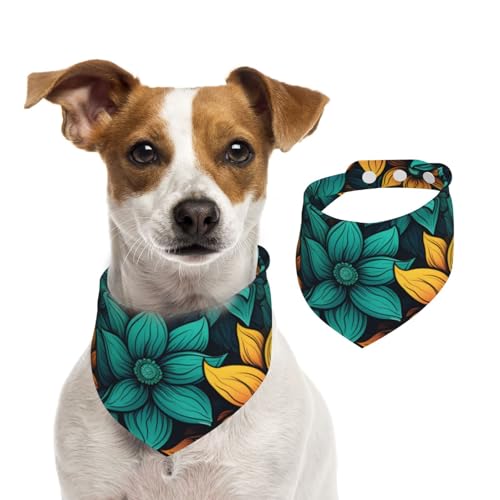 Hundehalstuch mit Sonnenblumen, waschbar, für kleine bis große Haustiere, Schal für Mädchen oder Jungen, Haustierzubehör Hundehalstuch mit Sonnenblumen, waschbar, für kleine bis große Haustiere, Schal für Mädchen oder Jungen, Haustierzubehör von HMBGFW