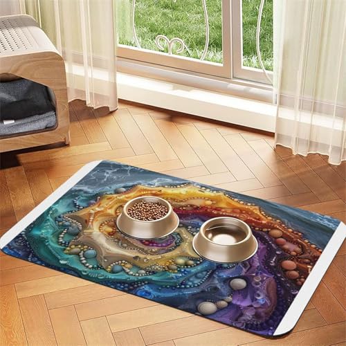 Jeweled Water Ripple Pet Feeding Mat - Waterproof & Non-Slip Dog and Cat Food Mat - No Stains Quick Dry Dog Water Dispenser Mat Jeweled Water Ripple Pet Feeding Mat - Waterproof & Non-Slip Dog and Cat Food Mat - No Stains Quick Dry Dog Water Dispenser Mat von HMBGFW