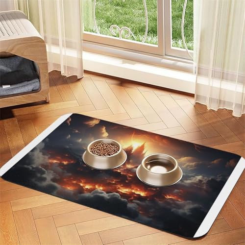 Magnificent Volcanoes Haustier-Futtermatte, wasserdicht und rutschfest, für Hunde- und Katzenfutter, keine Flecken, schnell trocknende Wasserspendermatte für Hunde Magnificent Volcanoes Haustier-Futtermatte, wasserdicht und rutschfest, für Hunde- und Katzenfutter, keine Flecken, schnell trocknende Wasserspendermatte für Hunde von HMBGFW