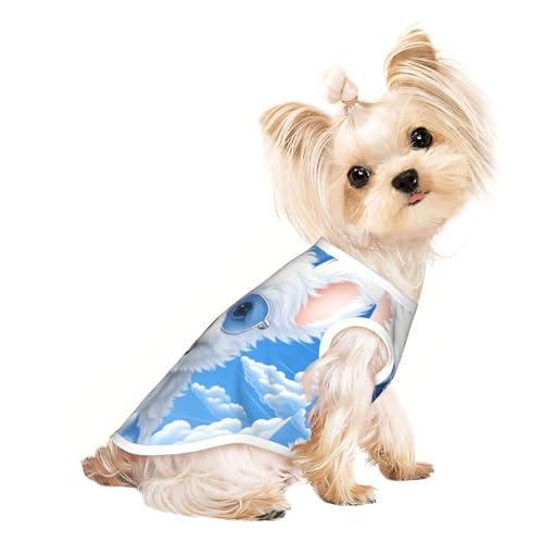 Niedliche Hundekleidung mit Brille im Himmel, Hunde-T-Shirt für kleine Hunde, Mädchen und Jungen. Haustier-Pullover, Katzenkleidung, geeignet für kleine Haustiere von HMBGFW