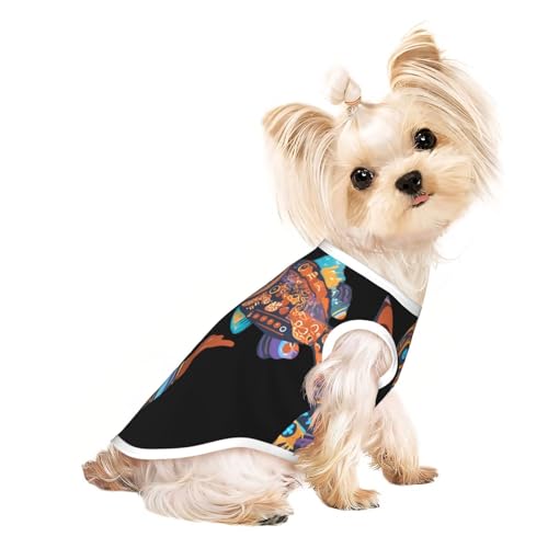 Niedliche Hundekleidung mit Maja und Fisch, Hunde-T-Shirt für kleine Hunde, Mädchen und Jungen. Haustier-Pullover, Katzenkleidung, geeignet für kleine Haustiere von HMBGFW