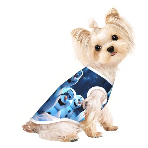 Niedliche Hundekleidung mit Schneemann-Motiv, Hunde-T-Shirt für kleine Hunde, Mädchen, Jungen. Haustier-Pullover, Katzenkleidung, geeignet für kleine Haustiere von HMBGFW