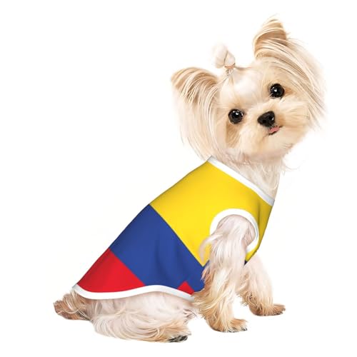 Niedliche Hundekleidung mit der Flagge von Kolumbien, Hunde-T-Shirt für kleine Hunde, Mädchen, Jungen. Haustier-Pullover, Katzenkleidung, geeignet für kleine Haustiere Niedliche Hundekleidung mit der Flagge von Kolumbien, Hunde-T-Shirt für kleine Hunde, Mädchen, Jungen. Haustier-Pullover, Katzenkleidung, geeignet für kleine Haustiere von HMBGFW