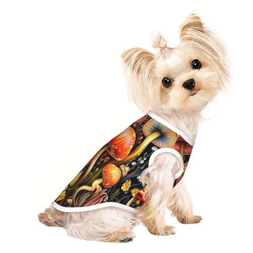 Niedliche Hundekleidung mit gebogenem Pilz, Hunde-T-Shirt für kleine Hunde, Mädchen, Jungen. Haustier-Pullover, Katzenkleidung, geeignet für kleine Haustiere von HMBGFW