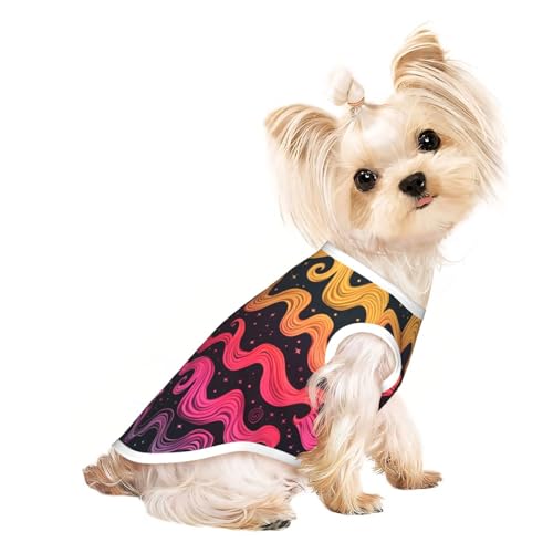 Niedliche Hundekleidung mit geschwungenen Streifen, Hunde-T-Shirt für kleine Hunde, Mädchen, Jungen. Haustier-Pullover, Katzenkleidung, geeignet für kleine Haustiere von HMBGFW
