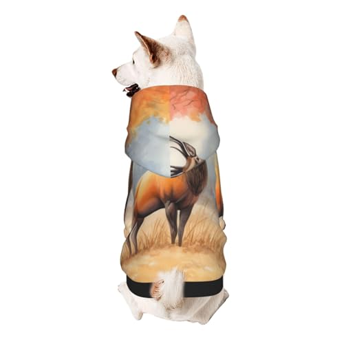 Nordamerikanischer Rentier-Hunde-Kapuzenpullover, weiche und atmungsaktive Haustierkleidung für kleine bis große Hunde, stilvolle und bequeme Hundekleidung von HMBGFW