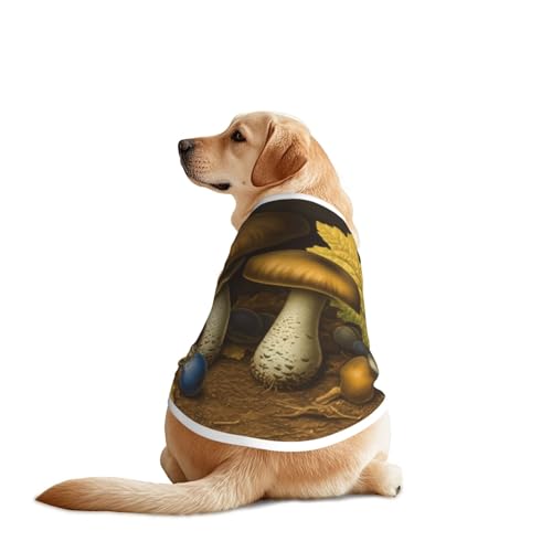 Pilze und gefallene Blätter Haustier-T-Shirts für Hunde, Hundekleidung für große und mittelgroße Hunde, bequeme Hunde-Shirts, perfekt für den täglichen Gebrauch Pilze und gefallene Blätter Haustier-T-Shirts für Hunde, Hundekleidung für große und mittelgroße Hunde, bequeme Hunde-Shirts, perfekt für den täglichen Gebrauch von HMBGFW