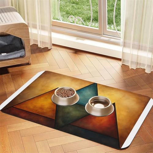 Pyramidenmalerei-Haustier-Futtermatte, wasserdicht und rutschfest, für Hunde und Katzen, keine Flecken, schnell trocknend, Wasserspendermatte für Hunde Pyramidenmalerei-Haustier-Futtermatte, wasserdicht und rutschfest, für Hunde und Katzen, keine Flecken, schnell trocknend, Wasserspendermatte für Hunde von HMBGFW