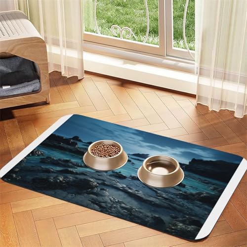 Reefs by The Sea Haustier-Futtermatte, wasserdicht und rutschfest, für Hunde- und Katzenfutter, keine Flecken, schnell trocknend, Wasserspendermatte für Hunde Reefs by The Sea Haustier-Futtermatte, wasserdicht und rutschfest, für Hunde- und Katzenfutter, keine Flecken, schnell trocknend, Wasserspendermatte für Hunde von HMBGFW