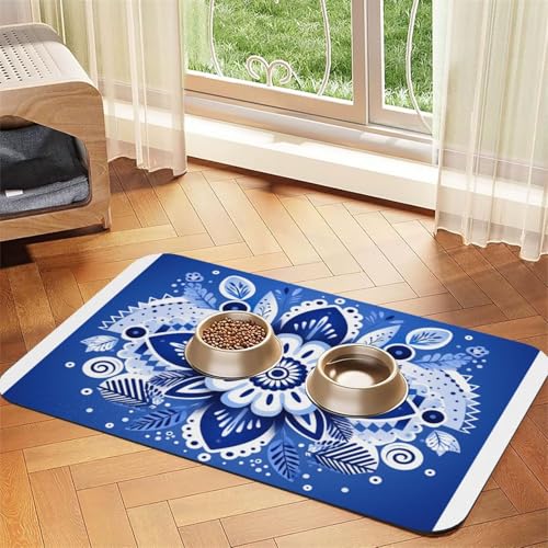 Riesige Futtermatte für Haustiere, Lotus-Mandala, wasserdicht und rutschfest, für Hunde und Katzen, keine Flecken, schnell trocknend, Wasserspendermatte für Hunde Riesige Futtermatte für Haustiere, Lotus-Mandala, wasserdicht und rutschfest, für Hunde und Katzen, keine Flecken, schnell trocknend, Wasserspendermatte für Hunde von HMBGFW