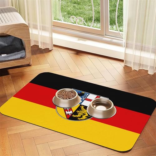 Saarland-Flaggen-Futtermatte, wasserdicht und rutschfest, für Hunde und Katzen, keine Flecken, schnell trocknend, Wasserspendermatte für Hunde Saarland-Flaggen-Futtermatte, wasserdicht und rutschfest, für Hunde und Katzen, keine Flecken, schnell trocknend, Wasserspendermatte für Hunde von HMBGFW