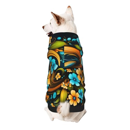 Schöner blühender Mandala-Hunde-Kapuzenpullover – weiche und atmungsaktive Haustierkleidung für kleine bis große Hunde, stilvolle und bequeme Hundekleidung von HMBGFW