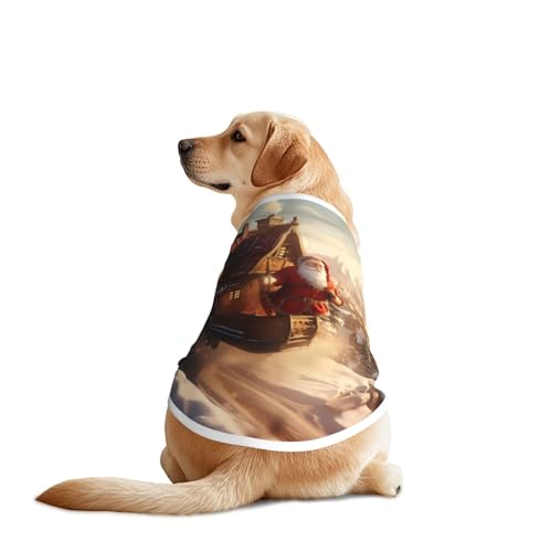 T-Shirt mit fliegendem Weihnachtsmann, Hundekleidung für große und mittelgroße Hunde, bequeme Hunde-Shirts, perfekt für den täglichen Gebrauch T-Shirt mit fliegendem Weihnachtsmann, Hundekleidung für große und mittelgroße Hunde, bequeme Hunde-Shirts, perfekt für den täglichen Gebrauch von HMBGFW