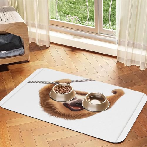 Tier-Faultier-Futtermatte, wasserdicht und rutschfest, für Hunde und Katzen, keine Flecken, schnell trocknend, Wasserspendermatte für Hunde Tier-Faultier-Futtermatte, wasserdicht und rutschfest, für Hunde und Katzen, keine Flecken, schnell trocknend, Wasserspendermatte für Hunde von HMBGFW