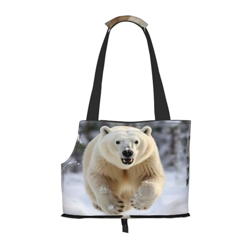 Tragetasche für Hunde, Motiv: Eisbär im Schnee, Haustier-Tragetasche, Tasche für kleine Hunde, Katzen, Welpen Tragetasche für Hunde, Motiv: Eisbär im Schnee, Haustier-Tragetasche, Tasche für kleine Hunde, Katzen, Welpen von HMBGFW