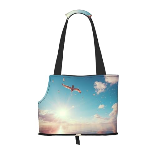 Tragetasche für Hunde, Motiv: Meer und blaue Vögel, Haustier-Tragetasche, Tasche für kleine Hunde, Katzen, Welpen Tragetasche für Hunde, Motiv: Meer und blaue Vögel, Haustier-Tragetasche, Tasche für kleine Hunde, Katzen, Welpen von HMBGFW