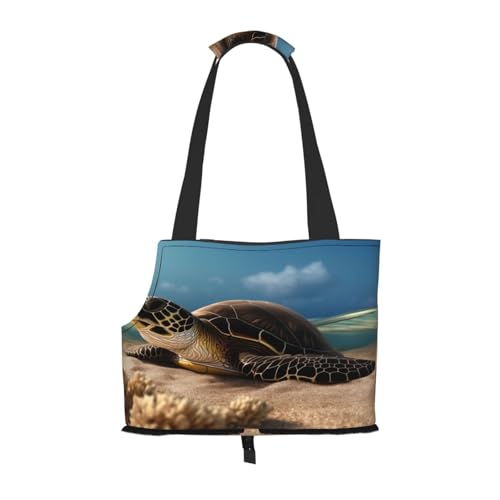 Tragetasche für Hunde, Motiv: Schildkröte am Strand, für kleine Hunde, Katzen, Welpen Tragetasche für Hunde, Motiv: Schildkröte am Strand, für kleine Hunde, Katzen, Welpen von HMBGFW