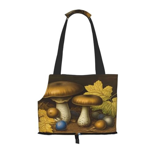 Tragetasche für Hunde, Pilze und gefallene Blätter, Haustier-Tragetasche, Tasche für kleine Hunde, Katzen, Welpen Tragetasche für Hunde, Pilze und gefallene Blätter, Haustier-Tragetasche, Tasche für kleine Hunde, Katzen, Welpen von HMBGFW
