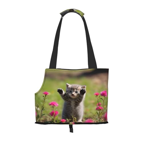 Tragetasche für Hunde mit niedlichem Kätzchen im Gras, Haustier-Tragetasche, Tasche für kleine Hunde, Katzen, Welpen von HMBGFW