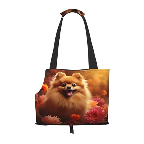 Tragetasche für Hunde und Welpen, mit Blumen und niedlichem Motiv, für kleine Hunde, Katzen, Welpen von HMBGFW