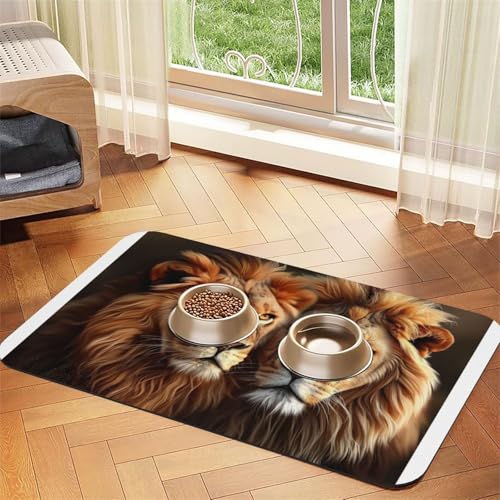 Two Lions Haustier-Futtermatte, wasserdicht und rutschfest, für Hunde- und Katzenfutter, keine Flecken, schnell trocknend, Wasserspendermatte für Hunde Two Lions Haustier-Futtermatte, wasserdicht und rutschfest, für Hunde- und Katzenfutter, keine Flecken, schnell trocknend, Wasserspendermatte für Hunde von HMBGFW