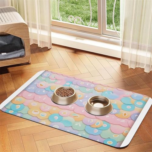 Unregelmäßige bunte Puzzle-Füttermatte, wasserdicht und rutschfest, für Hunde und Katzen, keine Flecken, schnell trocknend, Wasserspendermatte für Hunde von HMBGFW