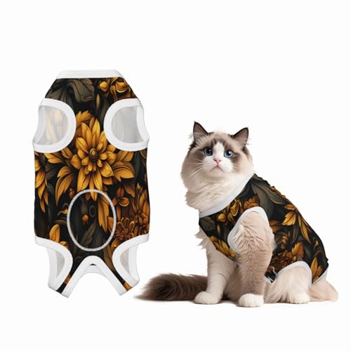 Wachsender Sonnenblumen-Genesungsanzug für Hunde und Katzen nach Operationen, Haustier-Genesungs-Shirt, Einteiler, Haustier-Operationsanzug von HMBGFW