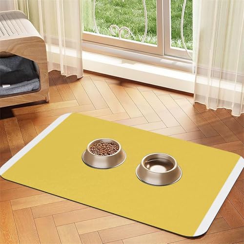Yellowish Haustier-Futtermatte, wasserdicht und rutschfest, für Hunde- und Katzenfutter, keine Flecken, schnell trocknend, Wasserspendermatte für Hunde Yellowish Haustier-Futtermatte, wasserdicht und rutschfest, für Hunde- und Katzenfutter, keine Flecken, schnell trocknend, Wasserspendermatte für Hunde von HMBGFW