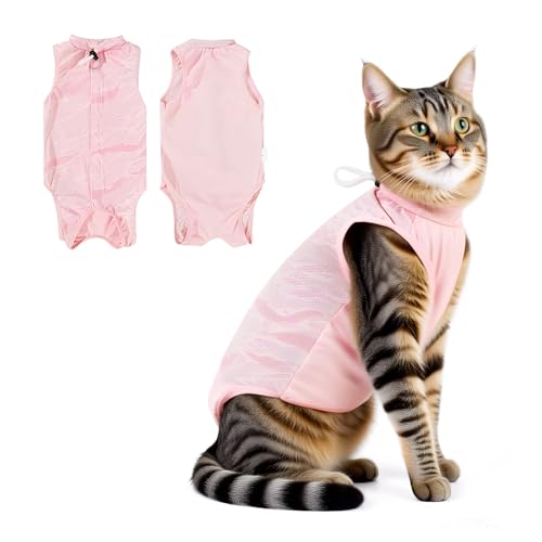 HMCEY Katzenbody Nach Op,Katzen Body für Operation,Kastration Katzenbekleidung,Leckschutz Katze Body,Medical Cat Shirt,Anzug Recovery Kleidung Katze Erholungsanzug für Anti Leckende - M von HMCEY