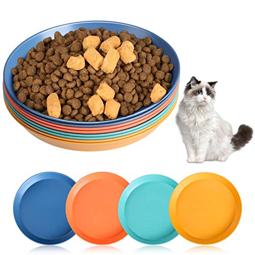 8 Stück Katzennäpfe für Futter und Wasser, 15,2 cm Schnurrhaar, ermüdungsfreier Katzenfutternapf, unzerbrechlicher Weizenstroh-Katzenschale, umweltfreundliche Futterplatte für Haustiere von HMDZMR