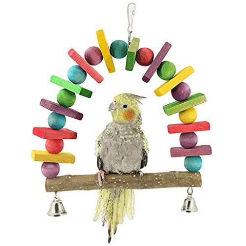 HMEI Vogelkäfig, dekorativ, mehrfarbig, Vogelschaukel, Vogelschaukel, Spielzeug für kleine Sittiche, Liebesvögel usw. von HMEI