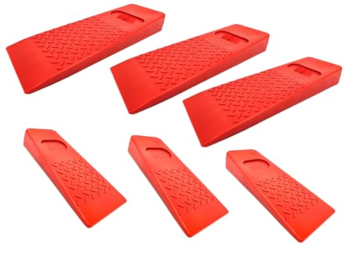 Fällkeile 200x75x25mm 140x65x20mm Keil aus Kunststoff schlagfest Fällheber Forstkeil Hubhöhe 20/25mm zum kontrollierten Fällen von Bäumen (6 Stück, Mix) von HMH