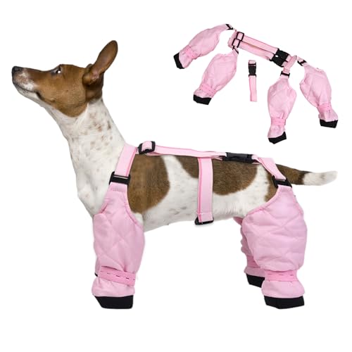 HMLTD Hundepfoten-Stiefel-Leggings,Hundestiefel,rutschfeste Hundeschuhe,Schmutzabweisende Hunde-Stiefel Für Outdoor-Spaziergänge, Laufen, Wandern Mit Hilfsgurt, Hundestiefel Und Pfotenschutz von HMLTD