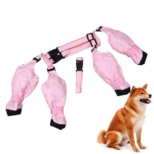 HMLTD Hundepfoten-Stiefel-Leggings,Hundestiefel,rutschfeste Hundeschuhe,Schmutzabweisende Hunde-Stiefel Für Outdoor-Spaziergänge, Laufen, Wandern Mit Hilfsgurt, Hundestiefel Und Pfotenschutz von HMLTD