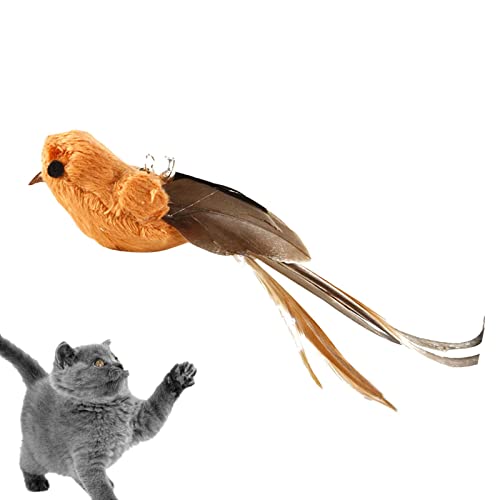 HMLTD Interaktives Vogelspielzeug für Katzen - Katzenspielzeug mit Feder und Glöckchen - Interaktiver Katzen-Teaser, handgefertigtes Katzenspielzeug, Vogel-Kätzchen-Kicker-Spielzeug von HMLTD