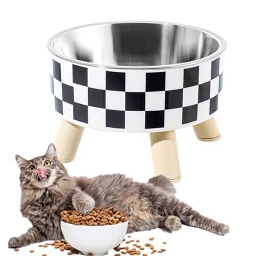 Hoch erhöhte Katzennäpfe | Katzenfutterteller aus Edelstahl zu Schutz der Wirbelsäule - Abnehmbare Katzennäpfe, langlebiger Katzenfutternapf für Futter und Wasser, Zimmerkatzen, trockenes Hmltd von HMLTD