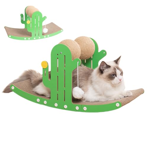 Kaktus-Kratzbaum | Schüttelkarton-Kaktuskratzer | Interessantes Indoor-Haustier-Entspannungsspielzeug, Katzenkratzzubehör, multifunktional für Katzen, Kätzchen, Haustiere Hmltd von HMLTD