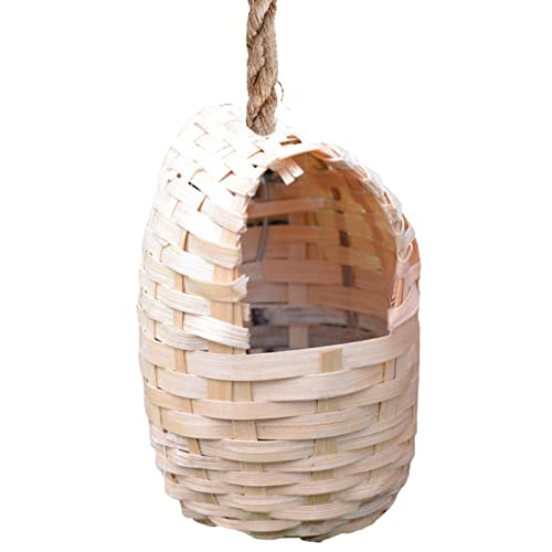 Vogelhäuser für draußen | Hängendes Vogelhausnest - Handgewebte Vogelhäuschen aus Bambus, Kolibri-Nest im Freien für kleine Vögel und Kleintiere Hmltd von HMLTD