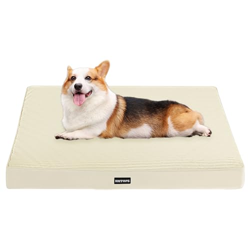 HMTOPE Orthopädisches Hundebett, 9cm Dicke Hundekissen für Mittelgroße Hunde, Abnehmbar und Waschbar Hundematte, rutschfeste Unterseite, Wasserdichtes Innenfutter, 91 cm, Beige HMTOPE Orthopädisches Hundebett, 9cm Dicke Hundekissen für Mittelgroße Hunde, Abnehmbar und Waschbar Hundematte, rutschfeste Unterseite, Wasserdichtes Innenfutter, 91 cm, Beige von HMTOPE